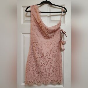 Just Me Pink Lace Dress
